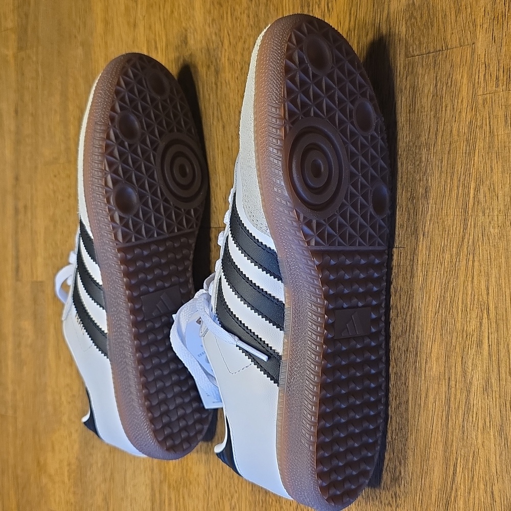 Adidas Samba White and Black Leather Classic Sneakers 8M 9W NWT (IH6001) - Picture 8 of 11